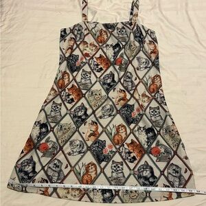 Cat Print Mini Dress